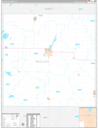 Palo Alto County, IA Wall Map Premium Style 2024